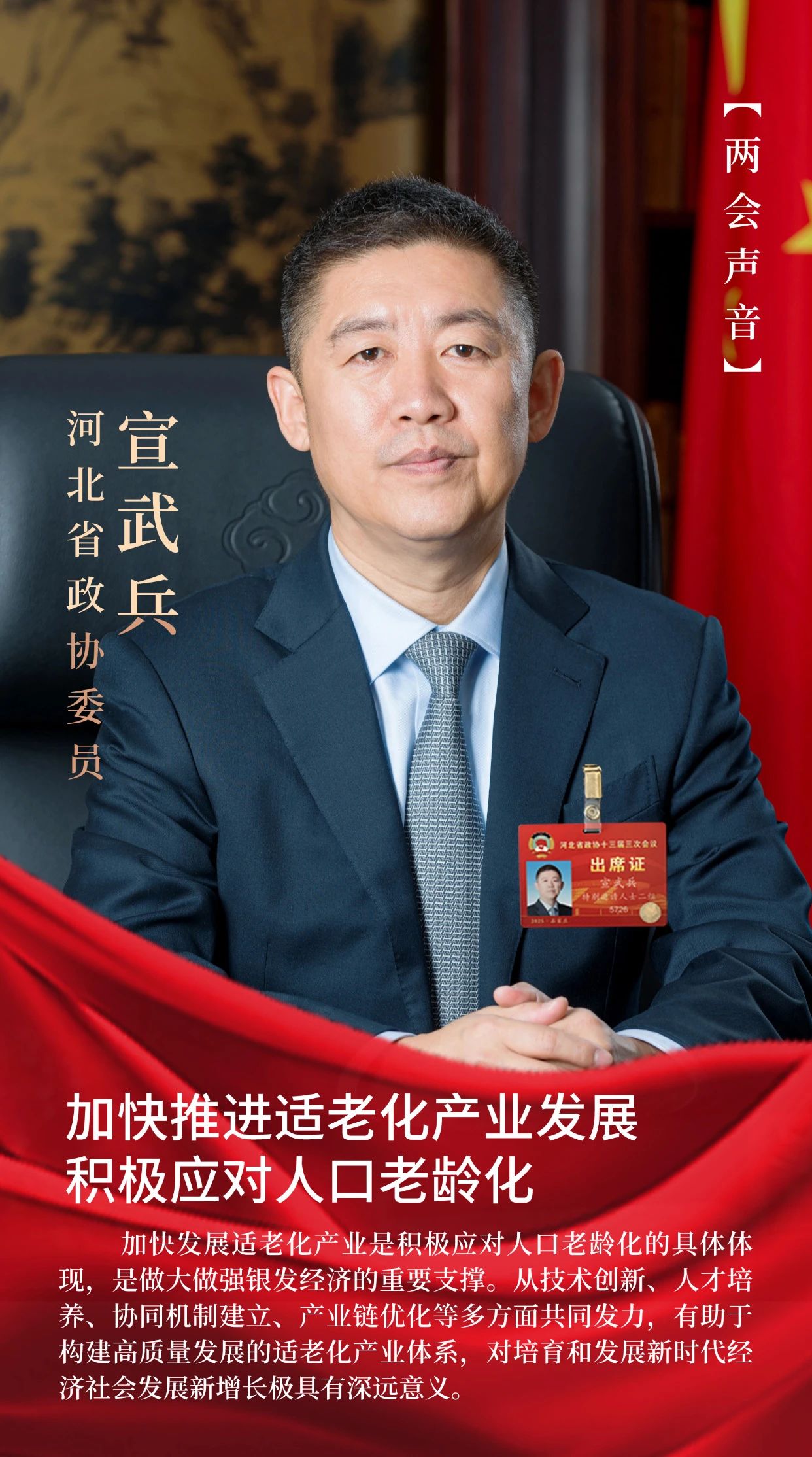 【名誉会长】宣武兵：加快推进适老化产业发展 积极应对人口老龄化